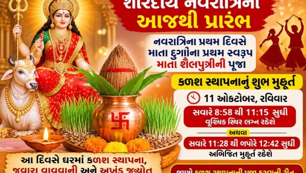 શારદીય નવરાત્રિનો આજથી પ્રારંભ, જાણો કળશ સ્થાપનાનું શુભ મુહૂર્ત અને પૂજાવિધિ